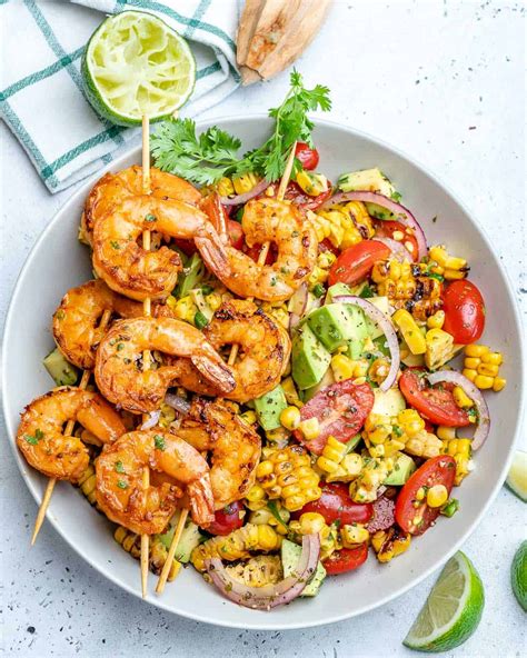 avocado-corn-salad-with-grilled-shrimp-healthy image