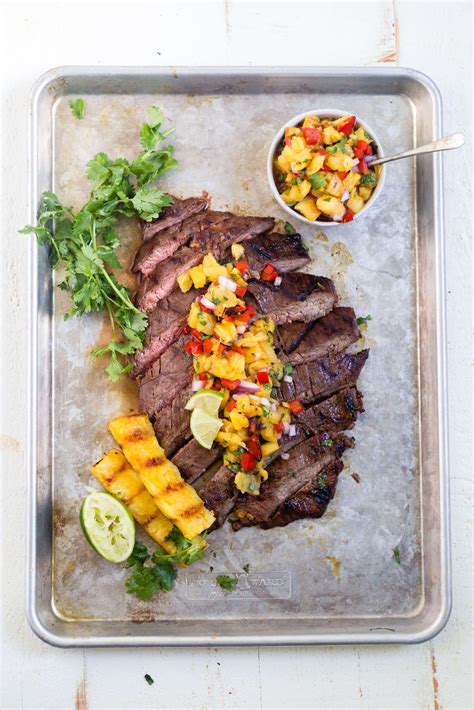 grilled-flank-steak-with-pineapple-salsa-what-molly image