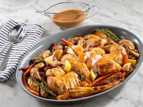 roasted-chicken-with-pan-sauce-recipe-food-network image