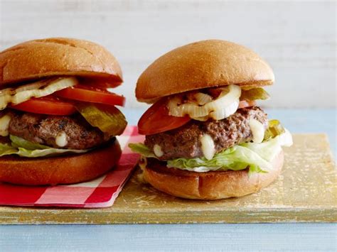 cheese-stuffed-burgers-recipe-trisha-yearwood-food image