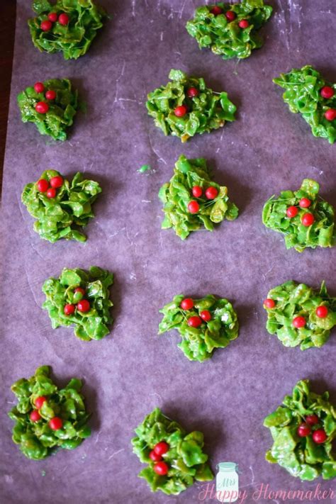 no-bake-holly-berry-cluster-cookies-mrs-happy image