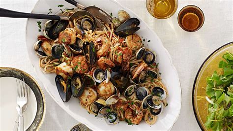 seafood-linguine-recipe-martha-stewart image