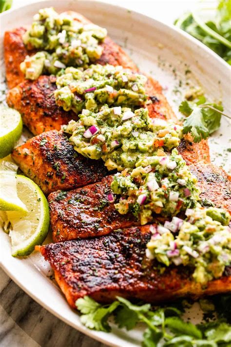 flaky-grilled-salmon-with-avocado-salsa-diethood image
