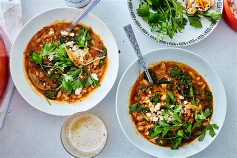 spicy-white-bean-stew-with-broccoli-rabe-nyt-cooking image