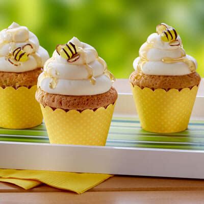 honey-bee-cupcakes-recipe-land-olakes image