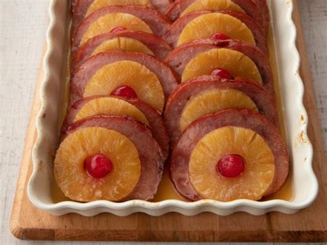 glazed-pineapple-ham-recipe-ree-drummond-food image