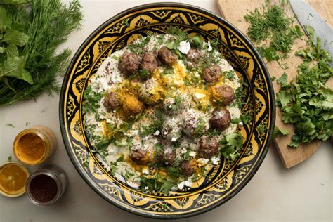spiced-lamb-meatballs-with-yogurt-and-herbs-nyt image