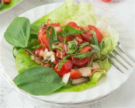 tomato-and-bacon-salad-in-bibb-lettuce-cups-foodcom image