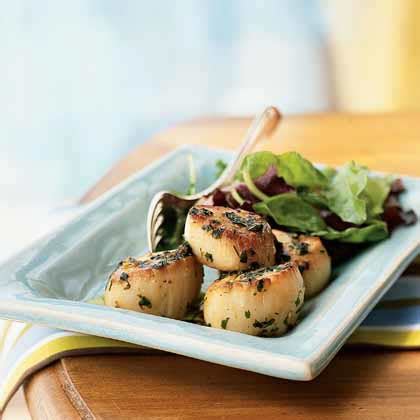 sauteed-scallops-with-parsley-and-garlic-recipe-myrecipes image