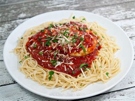 chicken-with-spaghetti-and-sauce-recipe-cdkitchencom image