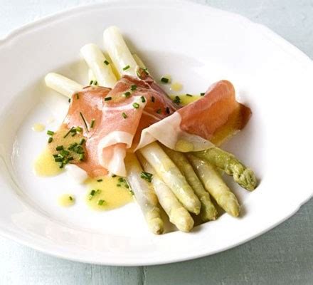 white-asparagus-with-serrano-ham-chive-dressing image