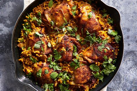 skillet-chicken-and-pearl-couscous-with-moroccan image
