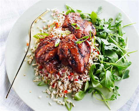 grilled-maple-syrup-teriyaki-chicken-with-brown-rice image