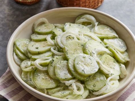 creamy-cucumber-salad-with-sour-cream-recipe-food image
