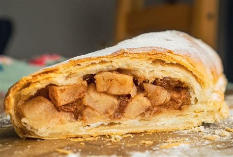 apple-strudel-with-puff-pastry-quick-and-easy-dessert image