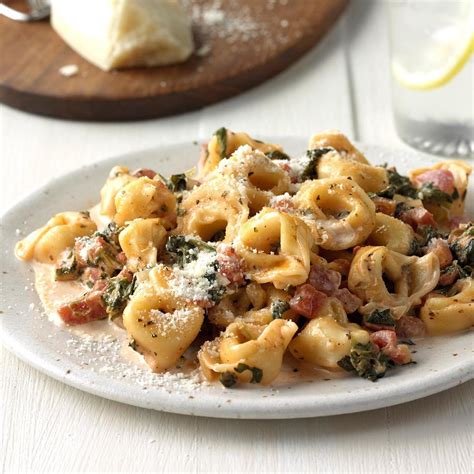 tortellini-with-tomato-spinach-cream-sauce-taste-of-home image