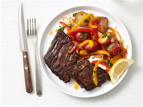 skirt-steak-with-peppers-recipe-food-network-kitchen image