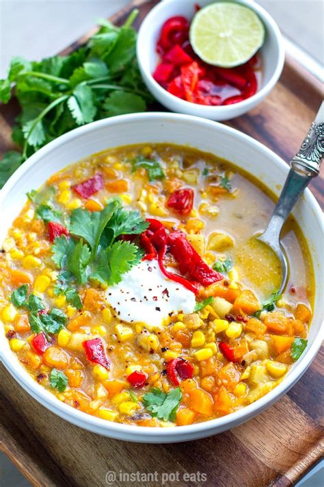 instant-pot-sweet-potato-corn-soup-with-chipotle image