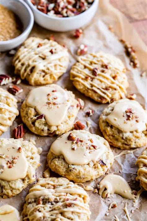 pecan-maple-cookies-with-maple-glaze-the-food image