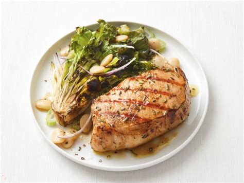 grilled-rosemary-pork-chops-with-escarole-food image