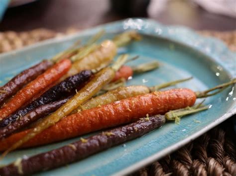 honey-roasted-rainbow-carrots-recipe-food-network image