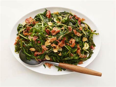 wilted-greens-with-bacon-recipe-food image