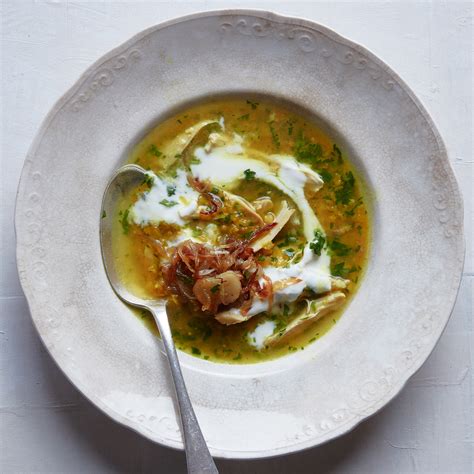 chicken-lentil-soup-with-onions-recipe-bon-apptit image