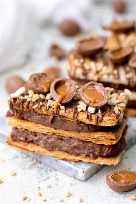 easter-chocolate-caramel-egg-mille-feuille image