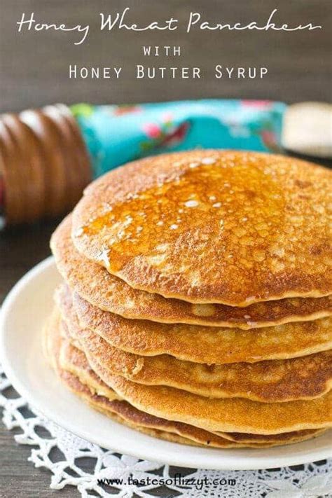 honey-wheat-pancakes-with-honey-butter-syrup-tastes image