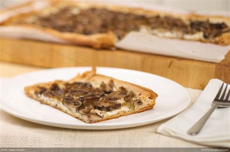 cheesy-mushroom-and-leek-phyllo-tart-recipeland image