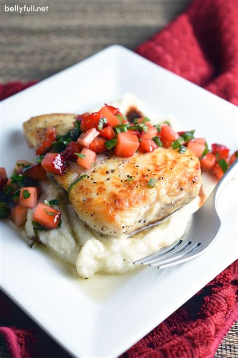 halibut-with-cauliflower-puree-and-strawberry-salsa-belly-full image