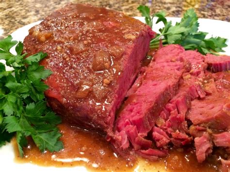 slow-cooker-corned-beef-with-guinness-reduction image