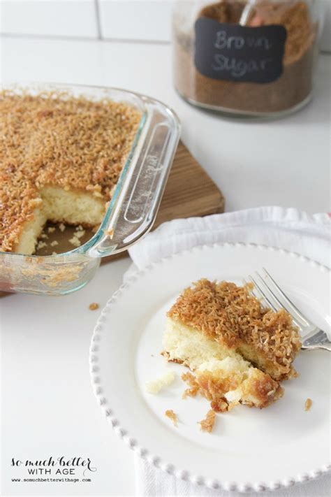 hot-milk-cake-with-brown-sugar-coconut-topping image
