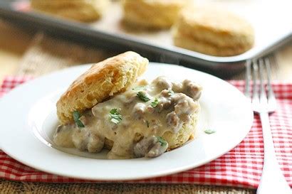 southern-style-biscuits-with-sweet-maple-sausage-gravy image