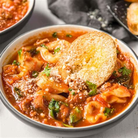tortellini-soup-with-italian-sausage-yellow-bliss-road image