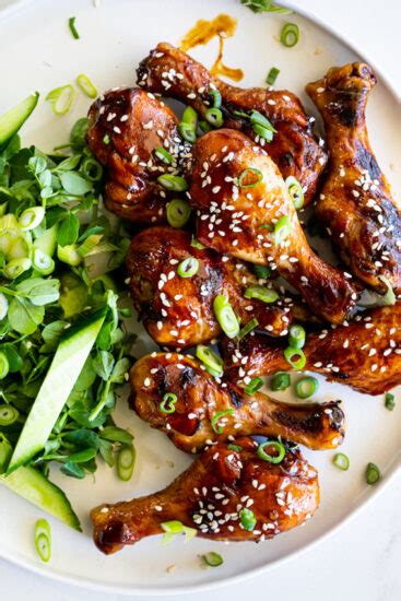 sticky-soy-honey-baked-chicken-drumsticks-simply image