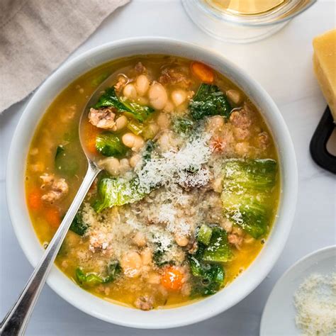 sausage-escarole-and-beans-make-the-best-soup-garlic image