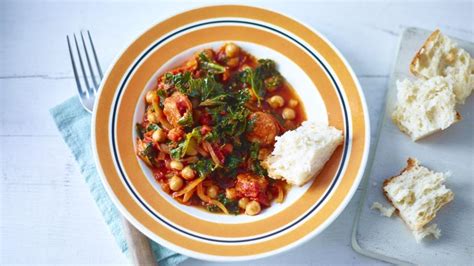 chickpea-and-chorizo-stew-recipe-bbc-food image