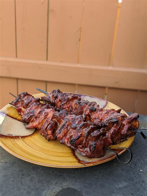 barbecued-pork-skewers-allrecipes image