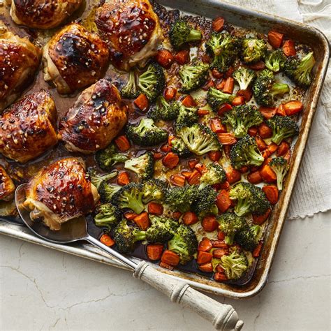 honey-garlic-chicken-thighs-with-carrots-broccoli image