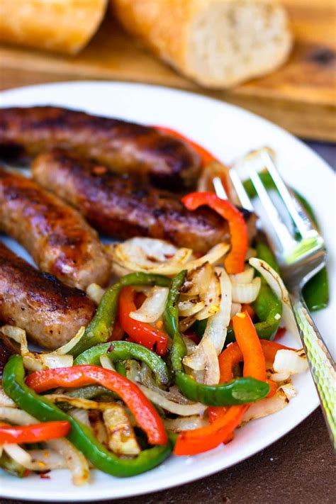 grilled-sausage-with-peppers-and-onions-a-southern image