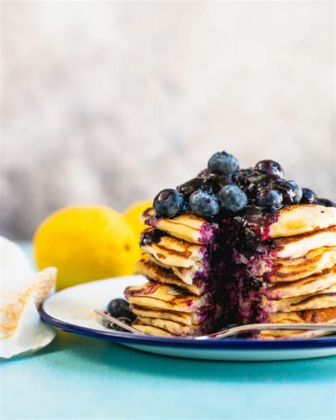 easy-lemon-blueberry-pancakes-a-couple-cooks image