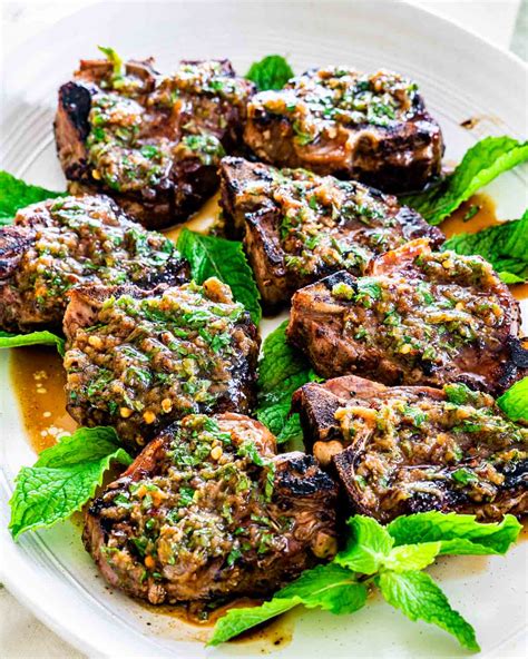 lamb-chops-with-garlic-mint-sauce-jo-cooks image