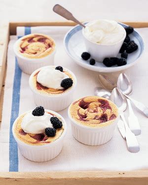 lemon-berry-pudding-cakes-recipe-martha-stewart image