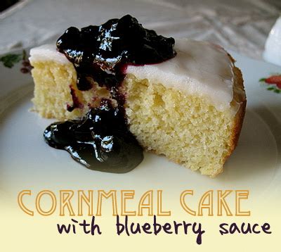 lemon-cornmeal-cake-with-blueberry-sauce image