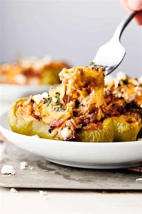 cheesy-stuffed-peppers-recipe-w-beef-rice-cheese image
