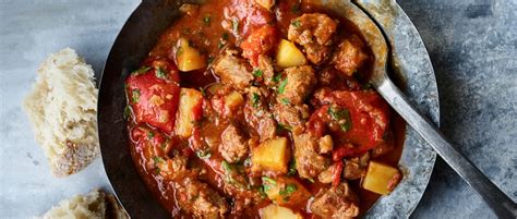 spanish-smoky-lamb-and-pepper-stew-olivemagazine image
