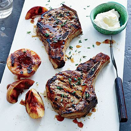 grilled-pork-chops-with-nectarines-recipe-myrecipes image