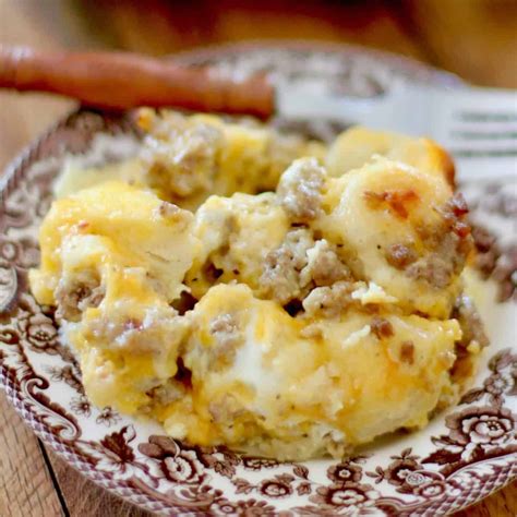sausage-egg-and-cheese-biscuit-casserole image