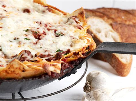 easy-one-pan-no-boil-skillet-lasagna-seasons-and image